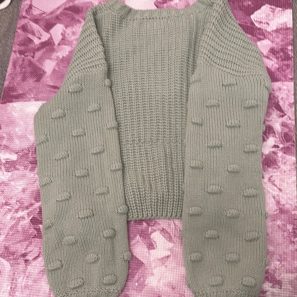 Jessica Simpson Green Cardigan with Chunky Knit Texture and Oversized Fit